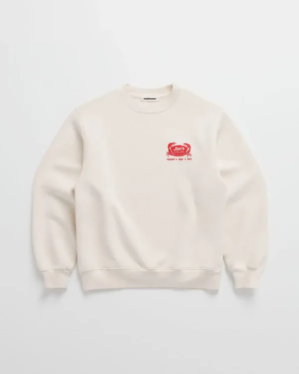 Antique White Madhappy Joe’s Stone Crab Midweight Crewneck - Madhappy Sale