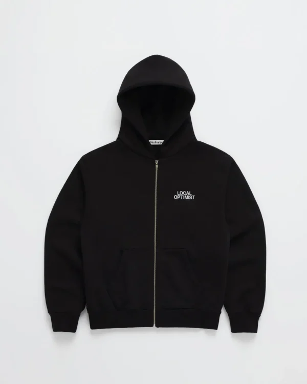 Black Madhappy Local Optimist Zip Up Hoodie - Madhappy Sale
