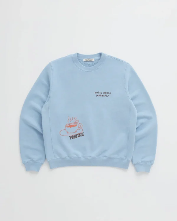 Celestine Madhappy HOTEL DRUGS Fleece Crewneck - Madhappy Sale