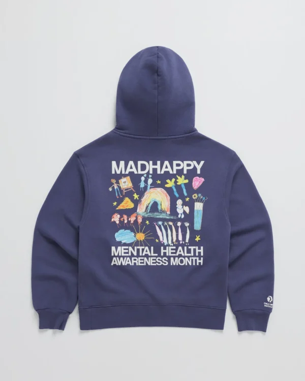 Cobalt Madhappy Mental Health Awareness Month Hoodie Back - Madhappy Sale