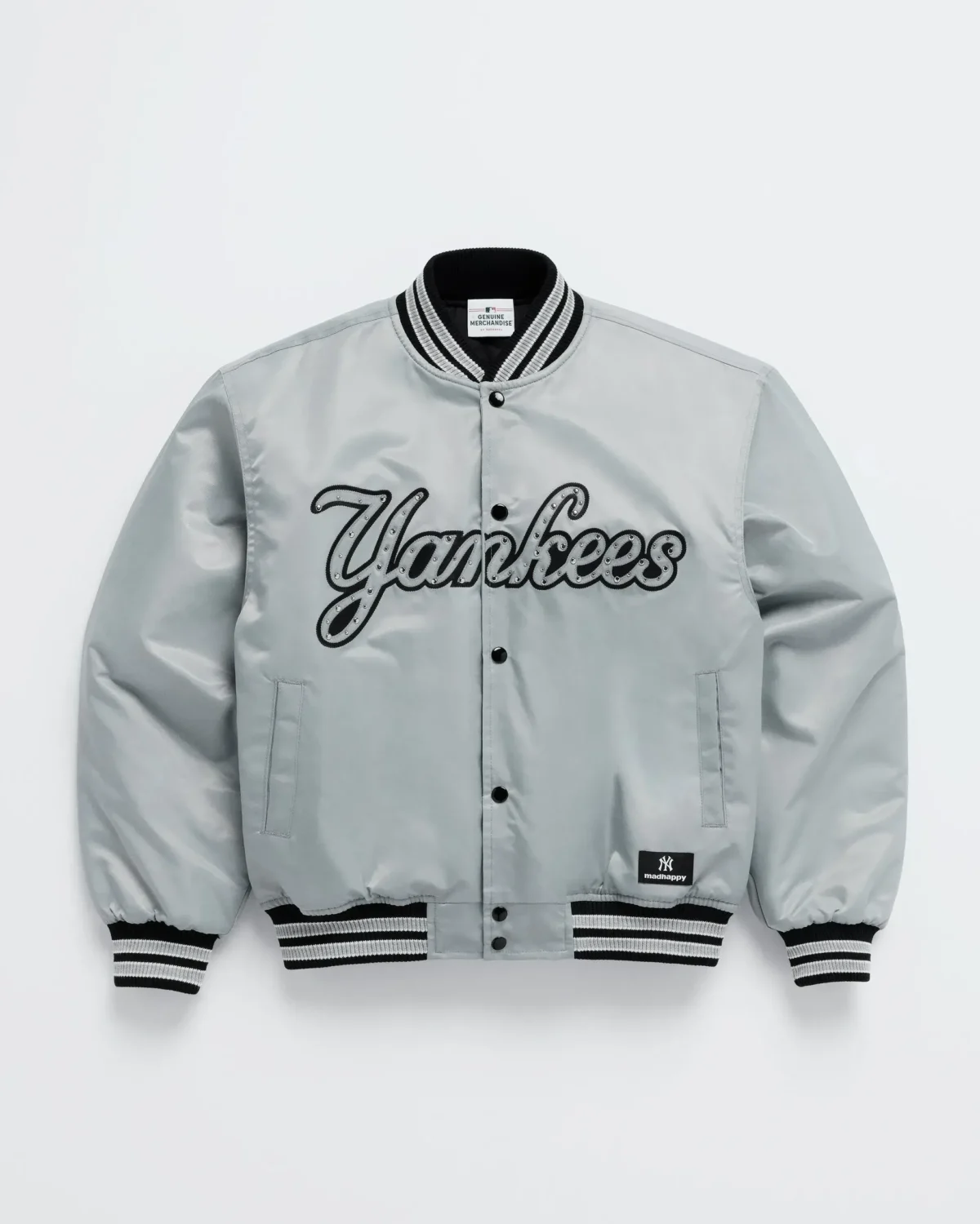 Grey Madhappy Yankees Down Baseball Jacket - Madhappy Sale
