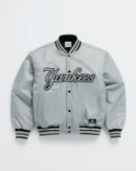Grey Madhappy Yankees Down Baseball Jacket - Madhappy Sale