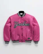Pink Madhappy Yankees Down Baseball Jacket - Madhappy Sale
