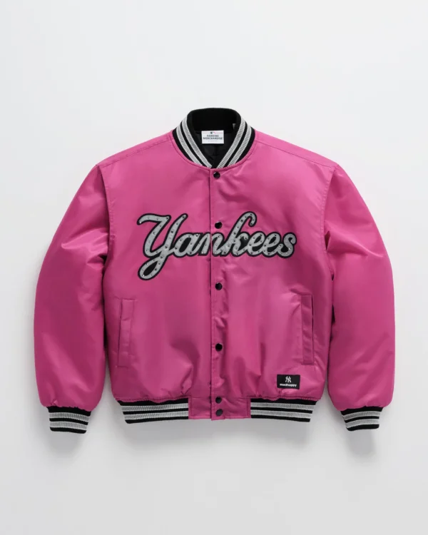 Pink Madhappy Yankees Down Baseball Jacket - Madhappy Sale